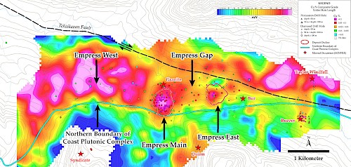 Greater Empress Area: Extensive Strong IP Chargeability Indicate Substantial Sulphide Mineralization